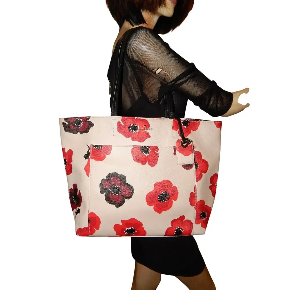 Kate Spade New York Women’s Hyde Lane Poppies Riley Tote Bag - Picture 1 of 9